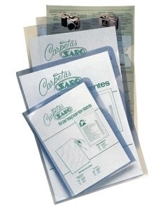 DOSS.ANG.RECT.SARO PVC 280µ Fº TRA P/50